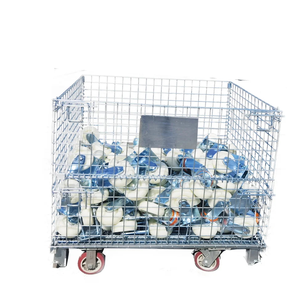 Промышленная Штабелируемая стальная сетчатая корзина для хранения поддонов