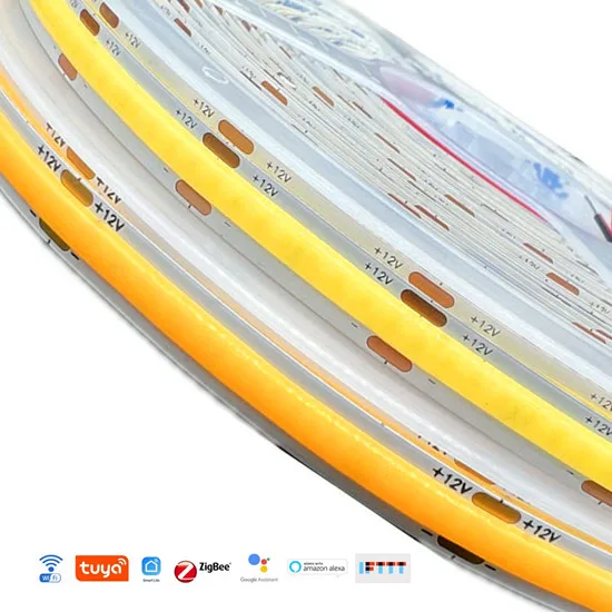 Smart Life APP tuya cob led strip Without drive COB CRI90+ High Lumen Super Bright Lead-Free Material ac220v Flexible LED Tape