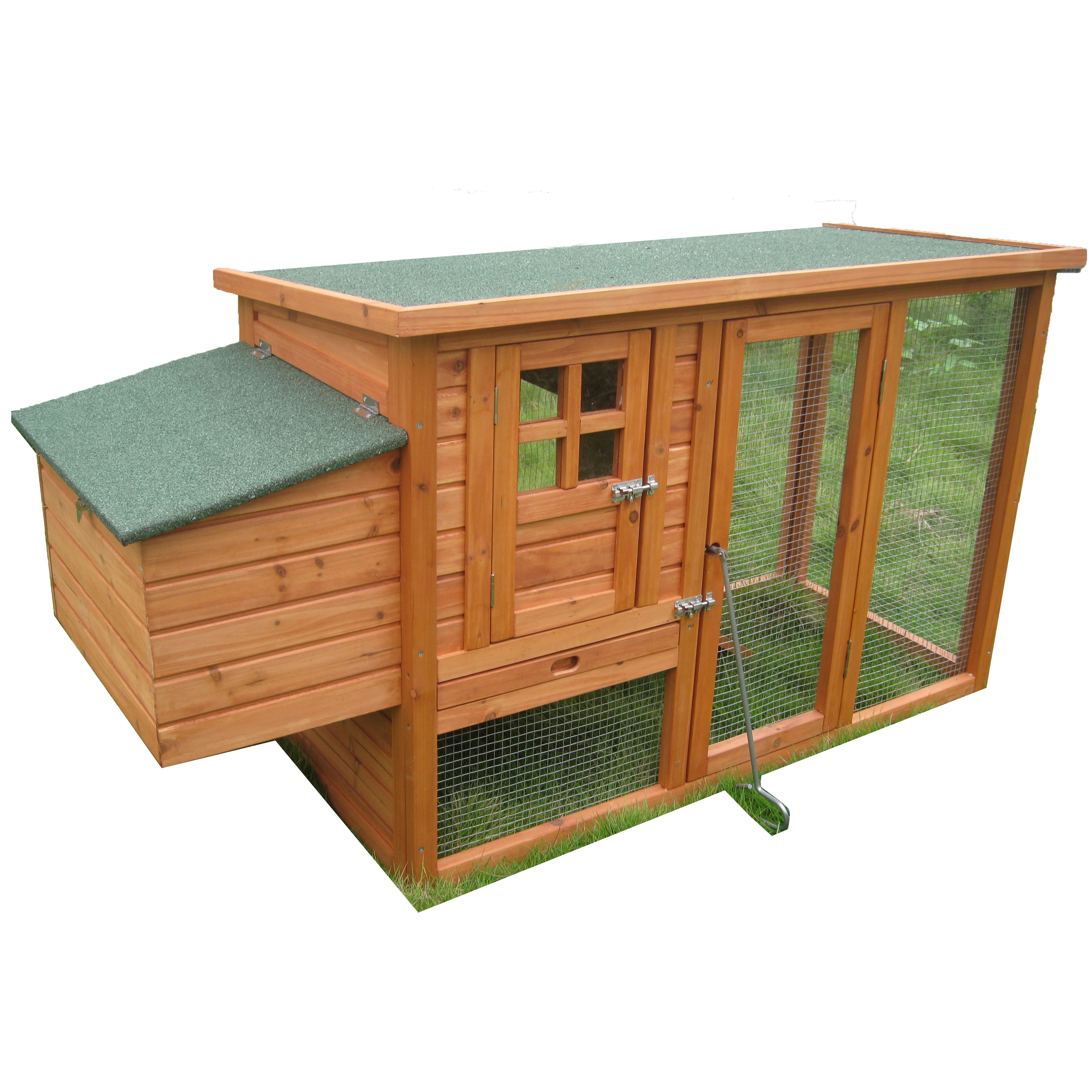 custom WALK-IN MOBILE rasied Large Poultry Wooden Hen House Chicken Coop with large run for 6 birds