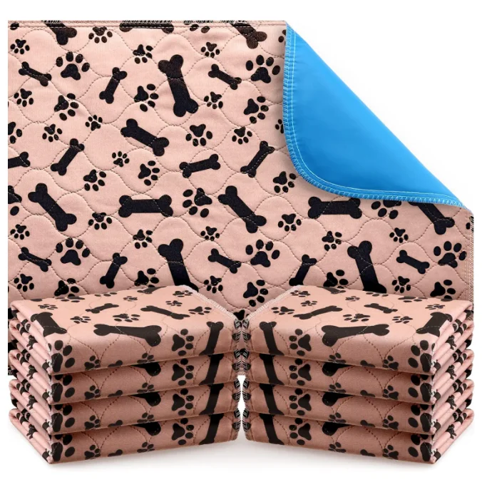 8 шт. быстро сохнет моющиеся собака пи колодки Многоразовые щенок Тренировочный Коврик 16x24 дюйма нескользящие Впитывающий для собак с 4-слойная