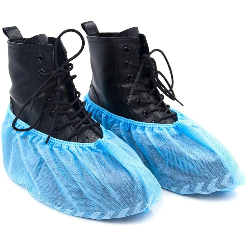Custom Logo PPE Safety Printed Surgical Cleanroom Lab Medical Anti Slip Non-Woven PP Disposable Shoe Cover