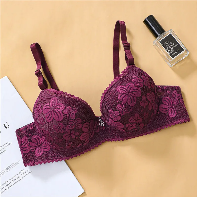 Wholesale Daily Comfort Wireless Support Bra Beautiful Lace Embroidery High Quality Cotton Bra For Women