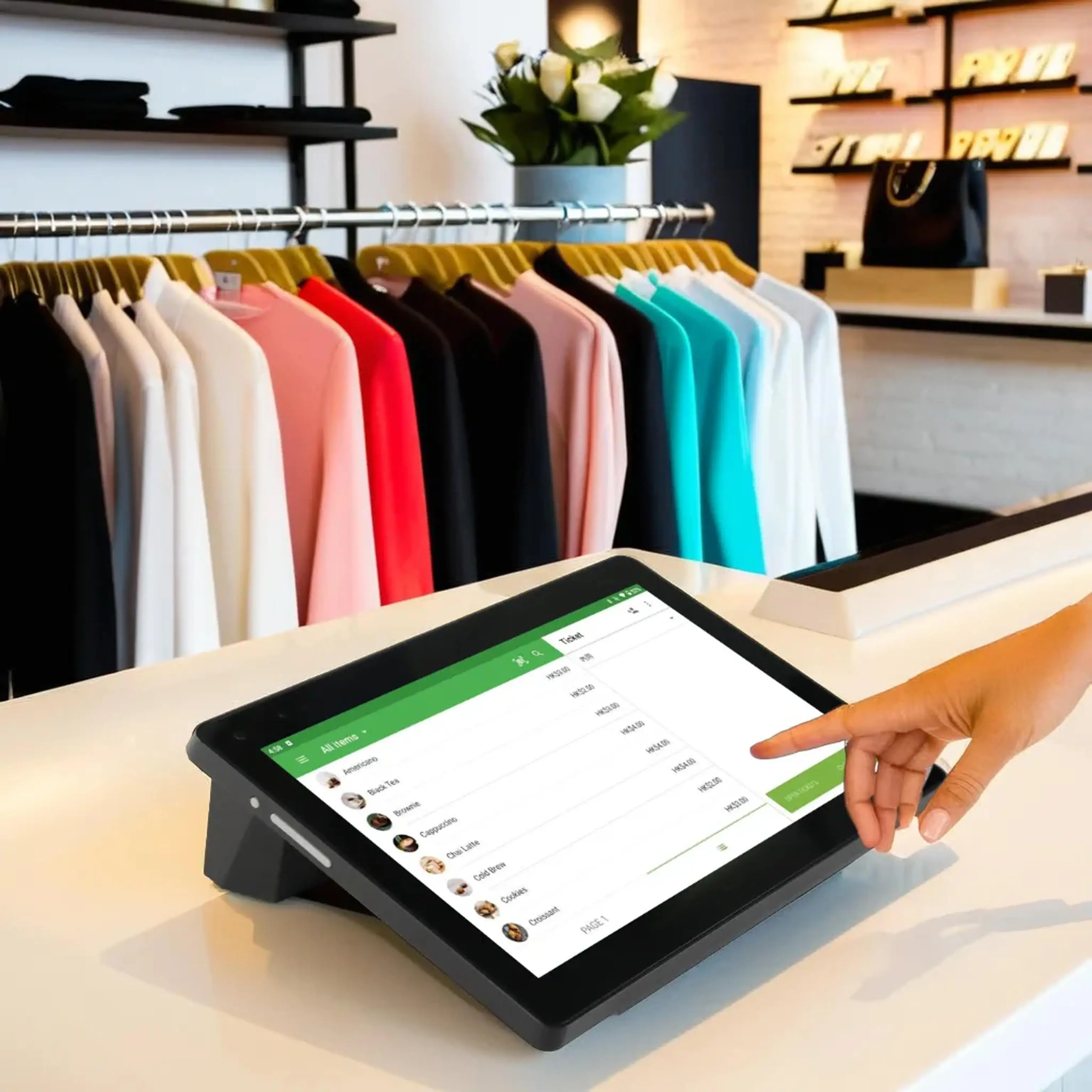 MHT-D2 All In One Pos System 10.1 Inch Mini Tablet Pos Touch Screen Android Cash Register Pos Machines With Printer Oem Custom