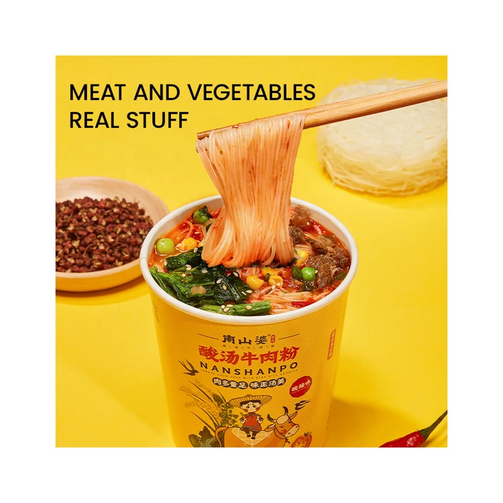 NANSHANPO Wholesale 160g ramen noodles  Beef Flavour chinese OEM Instant Noodles Bulk Non-fried Low Calories tasty noodles
