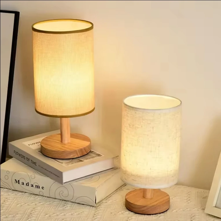 Modern cloth hemp table lamp usb direct plug option led lamp home bedroom usage hemp nature color led night light table lamp