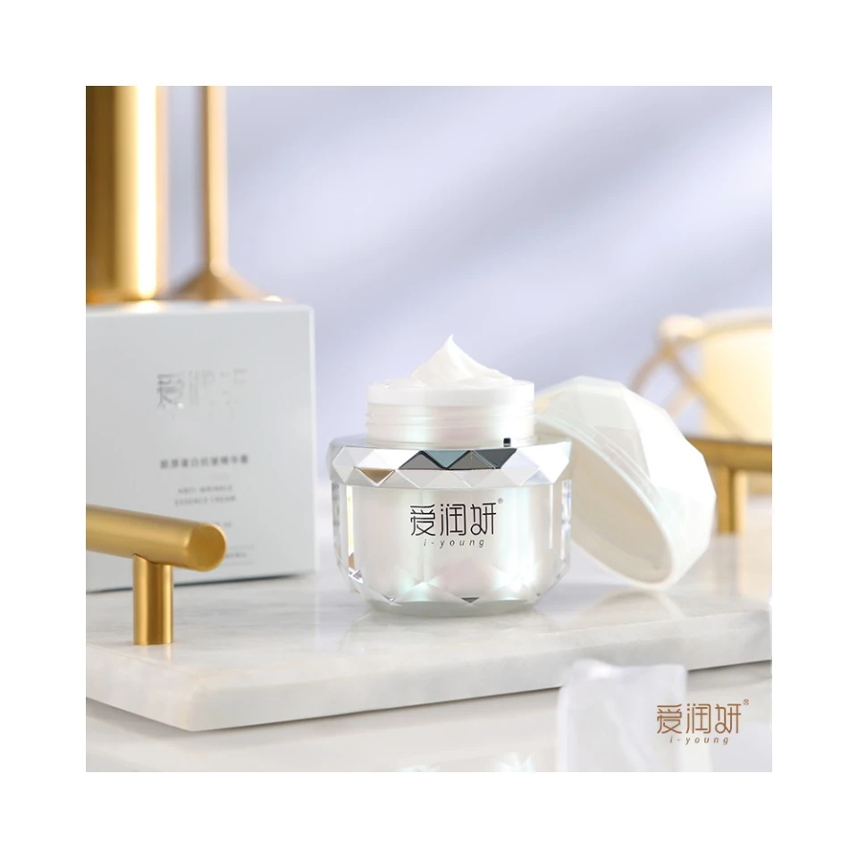 Private Label Vegan Organic Skin Care Hyaluronic Anti Wrinkle Lightening Whitening Collagen Elastin Face Cream For Black Skin