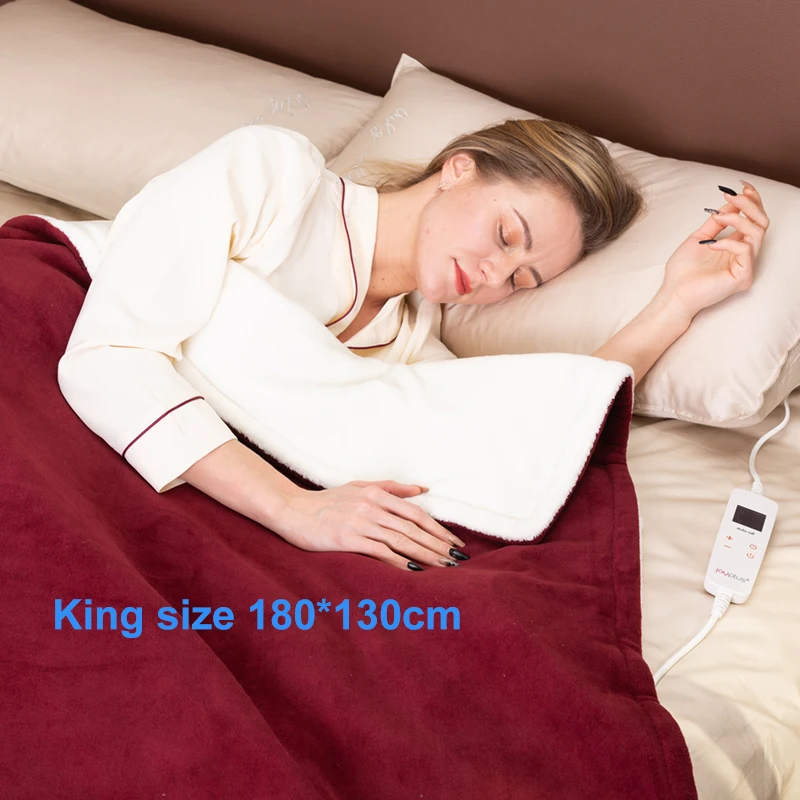High end design electric blanket 10 heat auto off function heated warm blanket for winter