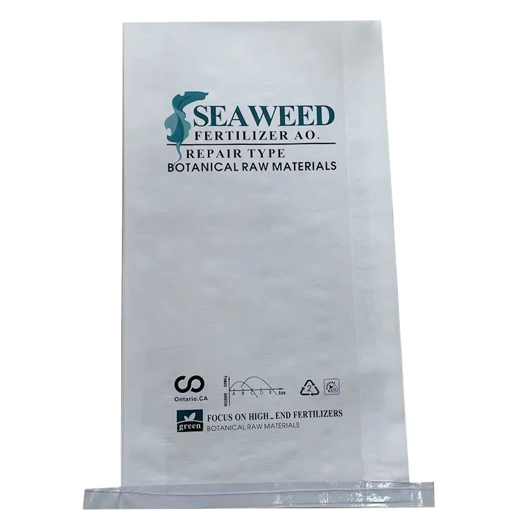 20kg 10kg  laminated plastic M side gusset woven fertilizer packaging bags with pe liner