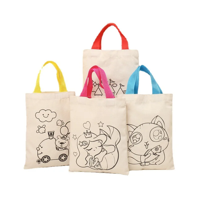 DIY Painting Art Doodle Graffiti For Kids Packaging Canvas Tote Cotton Bags