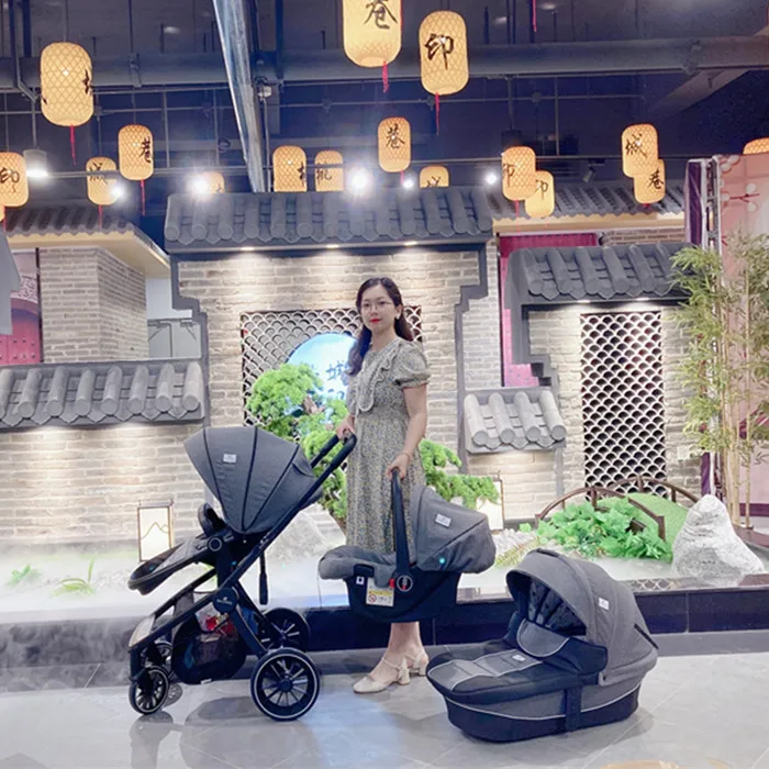 American Travel System Luxury Leather 3 in 1 Baby Stroller