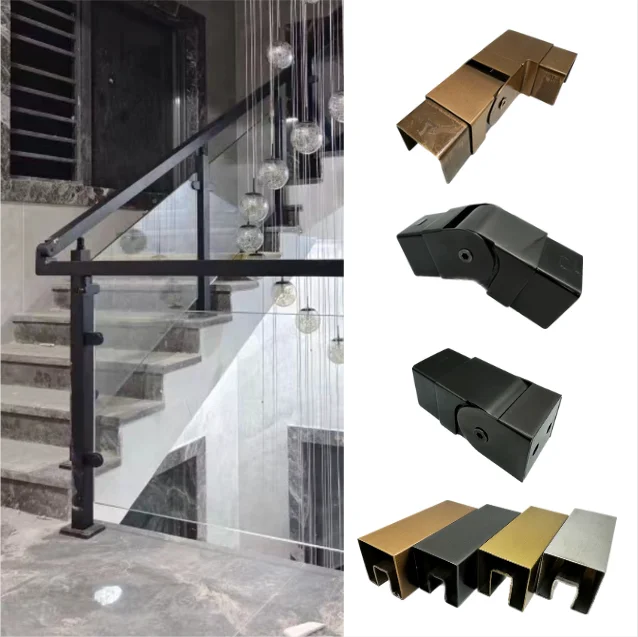 Stainless Steel 304 Handrail Top Rail Square Tube Balustrade Tube Joiner Custom Color Finish Handrail Tube Railing Accessories