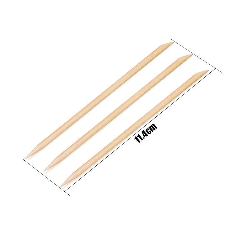 Fast shipping cheap price 11.4cm orange wood nail sticks cuticle removal manicure pusher wholesale wooden cuticle pusher 100pcs