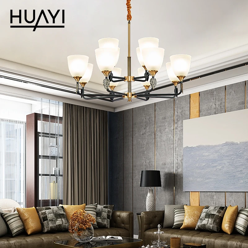 HUAYI горячая Распродажа, Нео китайский стиль, гостиная, комнатный отель E27, роскошная люстра, подвесной светильник