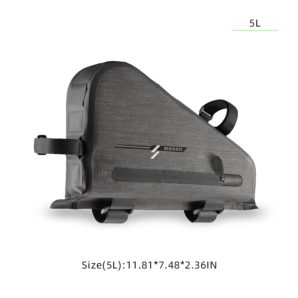 ASRQGOAL 8L Large Capacity OEM Bike Frame Bag Bicycle Front Top Tube Nylon Full Waterproof Triangle Pouch Bicycle Bags & Boxes