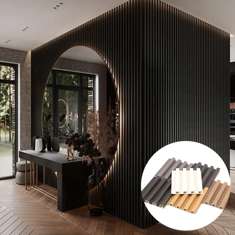 2024 Mirror Pvc Board Para Interior Fluted Wood Cover Wall Panel De Wpc Interiores
