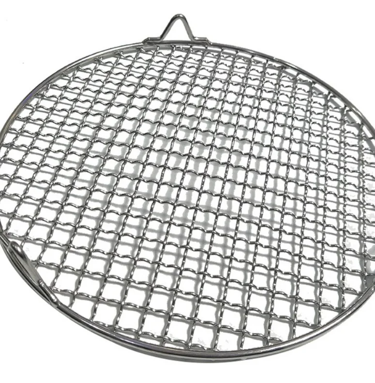 Expanded Fish Long Handle Grilling Net Stainless Steel Bbq Grill Net With Chrome Plated And Hardwood Handle Fish Meat Barbecue
