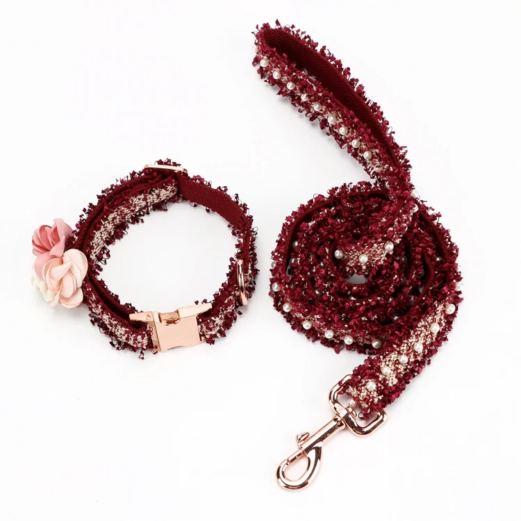Оптовая продажа, дизайнерский набор поводков для собак, ошейники и поводки ручной работы из бисера и хлопка