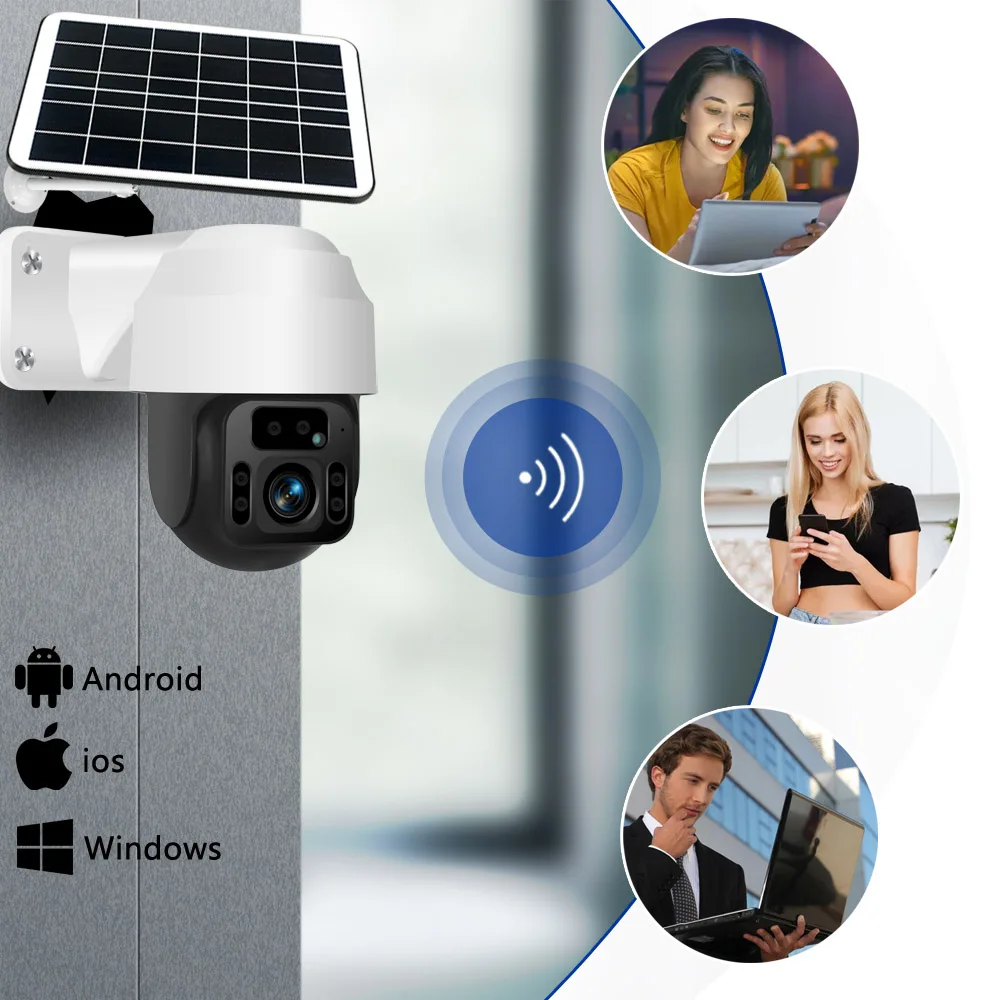 Outdoor Wildlife Farm PTZ Security Surveillance GSM SIM Card IP APP Real Time Live Streaming Solar Powered Battery 4G Camera