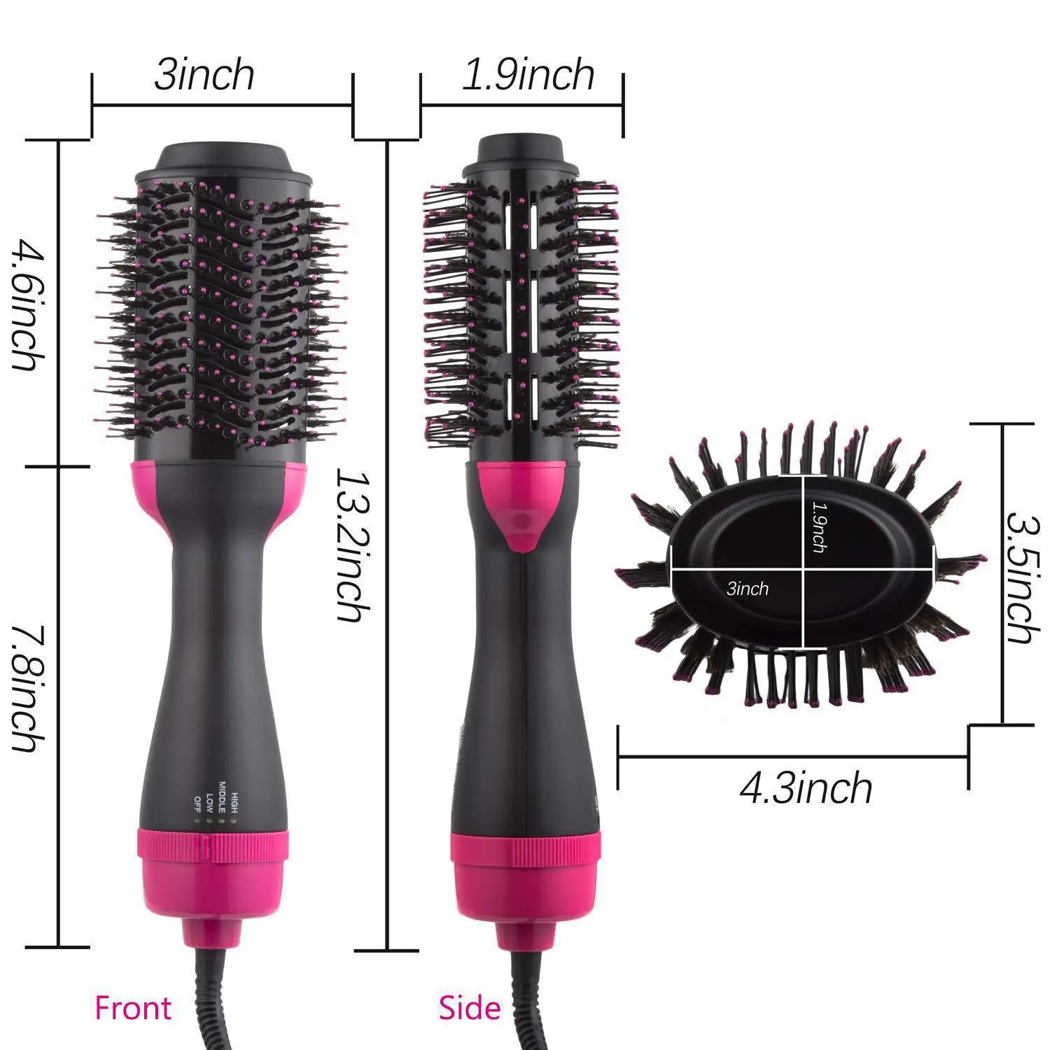 Vkk New Arrival One Step Hot Air Brush Hair Dryer Comb Volumizer Electric Hot Comb with Dryer