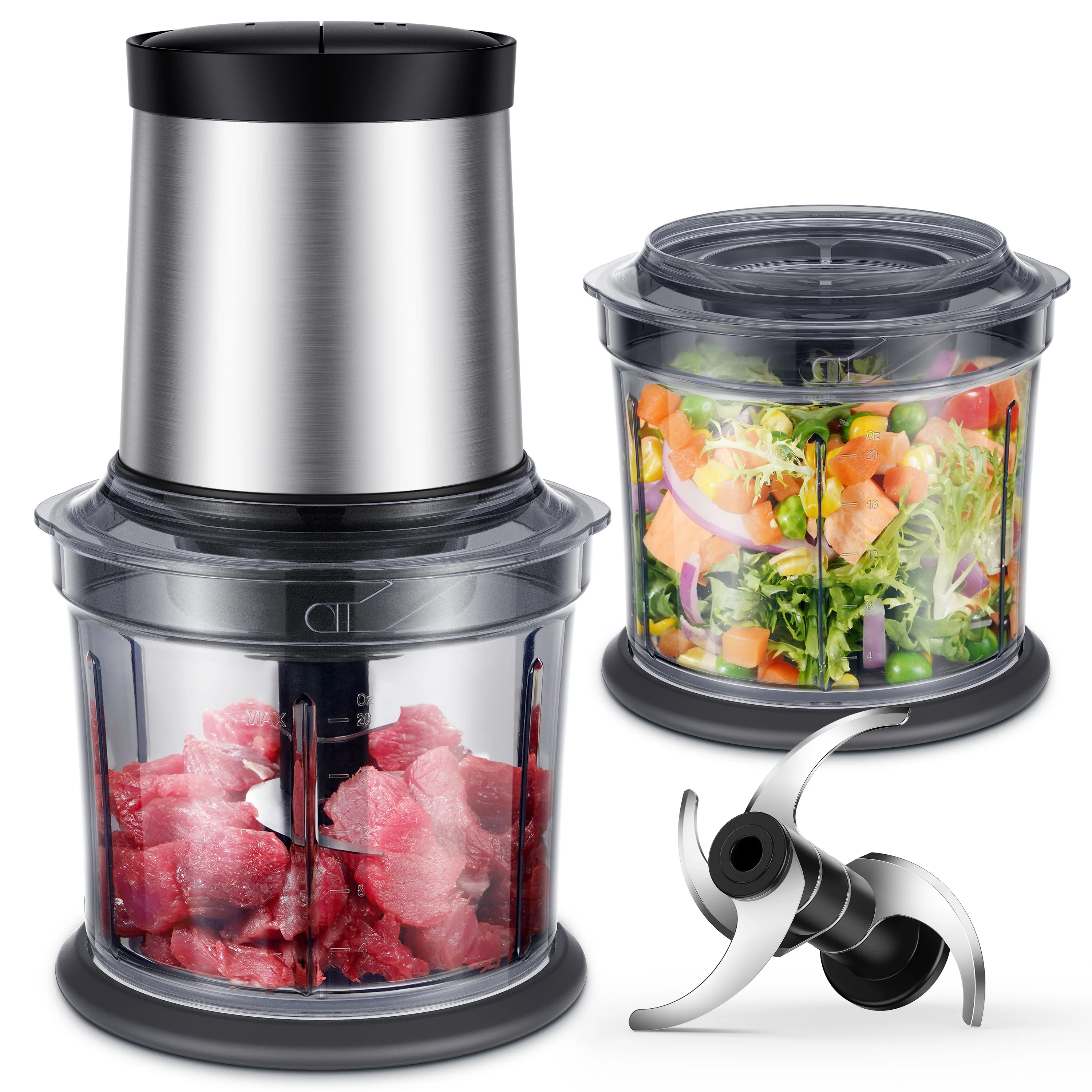300W Baby Food Meat Chopper Onion Vegetables 2 Speed 8 Cup Mini Electric Kitchen Food Processor