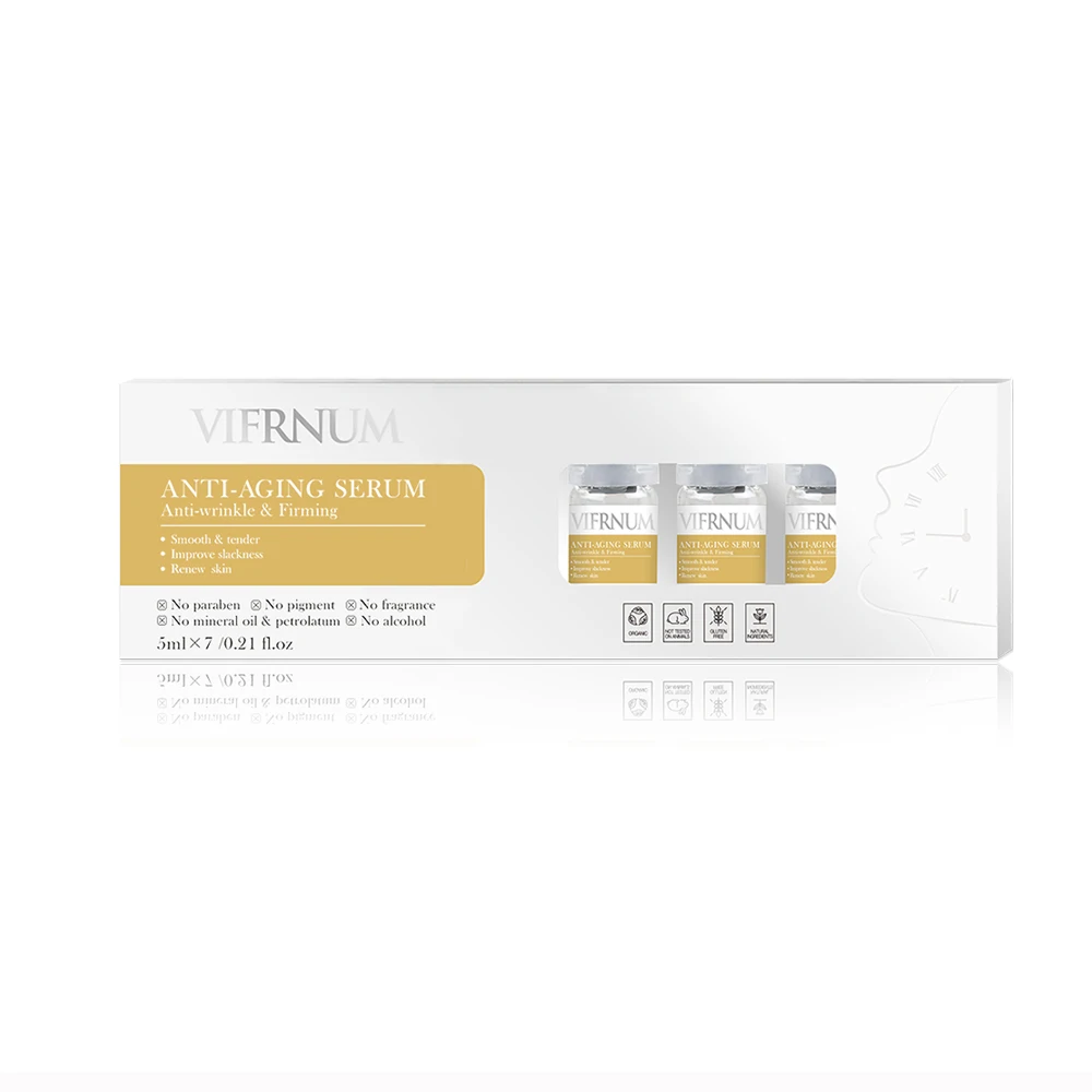custom logo hydrating and anti-aging ampoule set 1% collagen peptide 0.5% yeast extract anti-wrinkle serum for sensitive skin