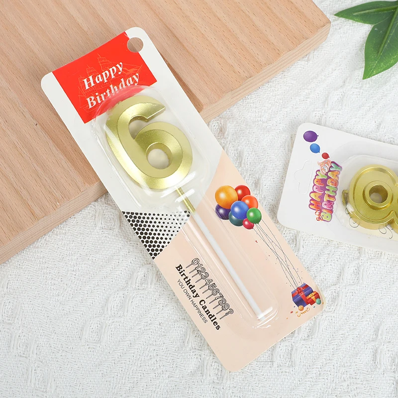 Hot Sale Set Multicolor Birthday Candle with Stand Cake Candle Party Creative Digital Candle Supplies Atmosphere Wedding Party