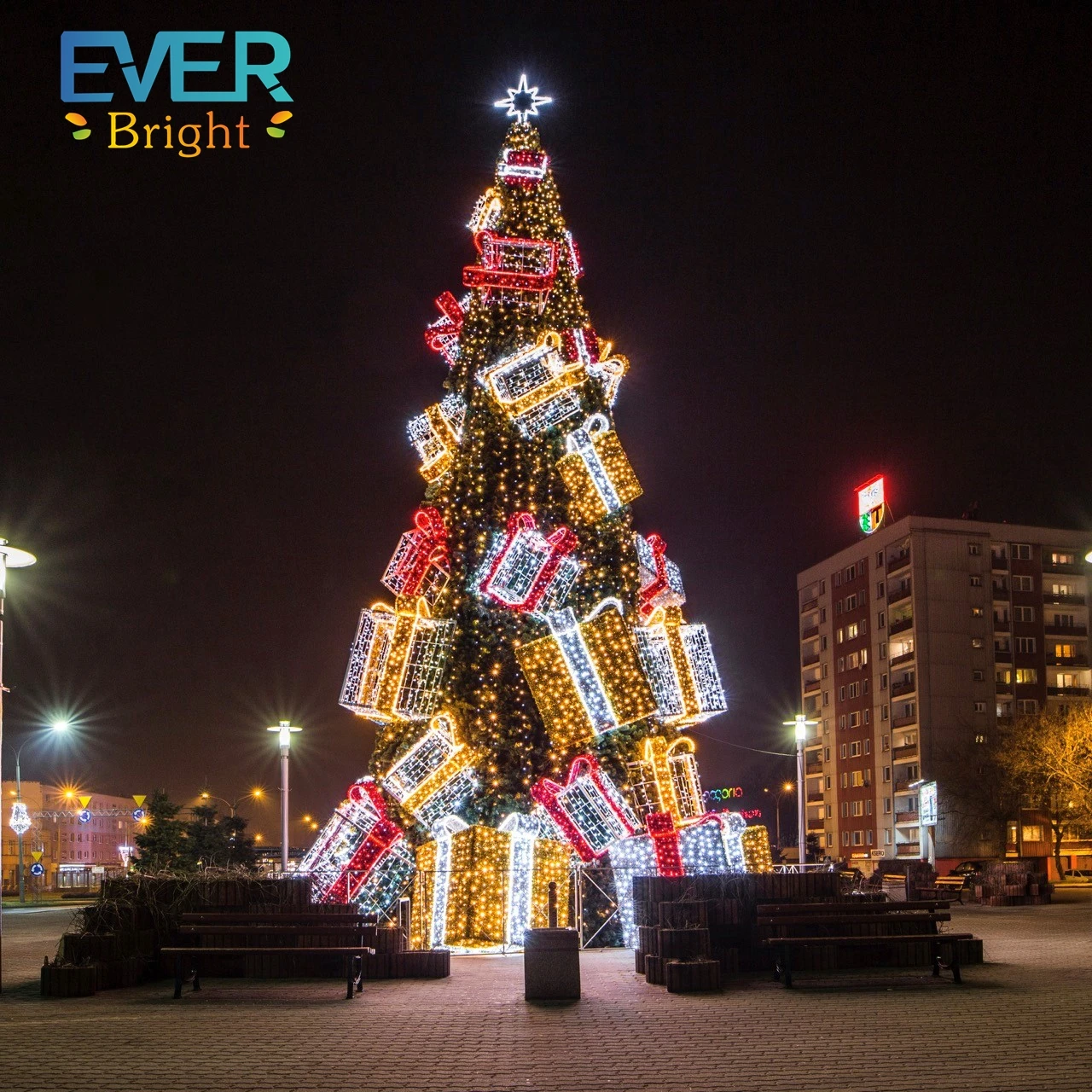 Lovely Flower Motif Light Decoration String Light Christmas Tree