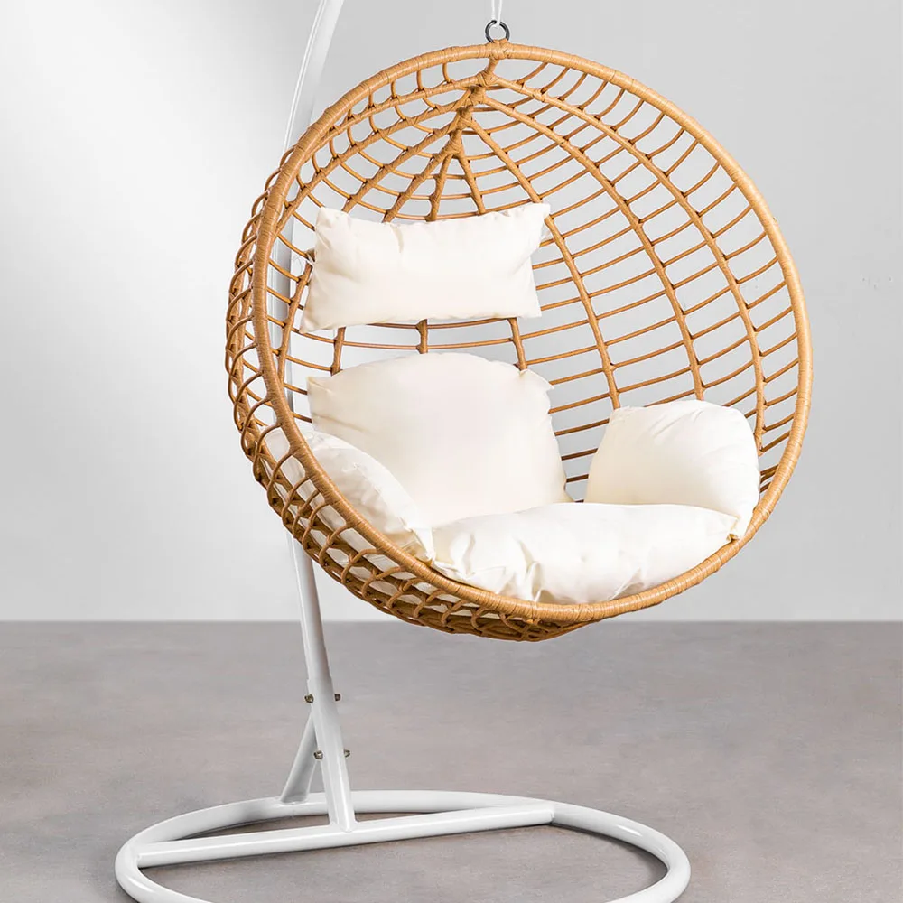 Rattan Wicker Hanging Garden ArmChair Hammock Indoor with Cushions Indoor&Outdoor