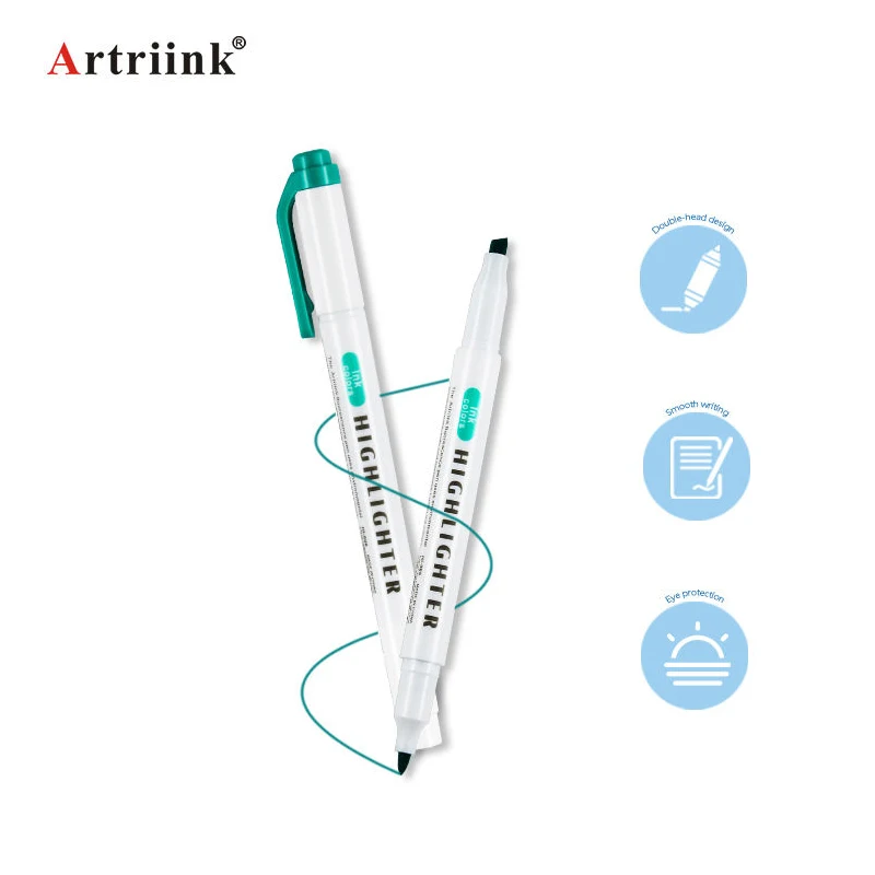 Creative double ended highlighter with high appearance suitable for marking student specific marker sets in an Instagram style
