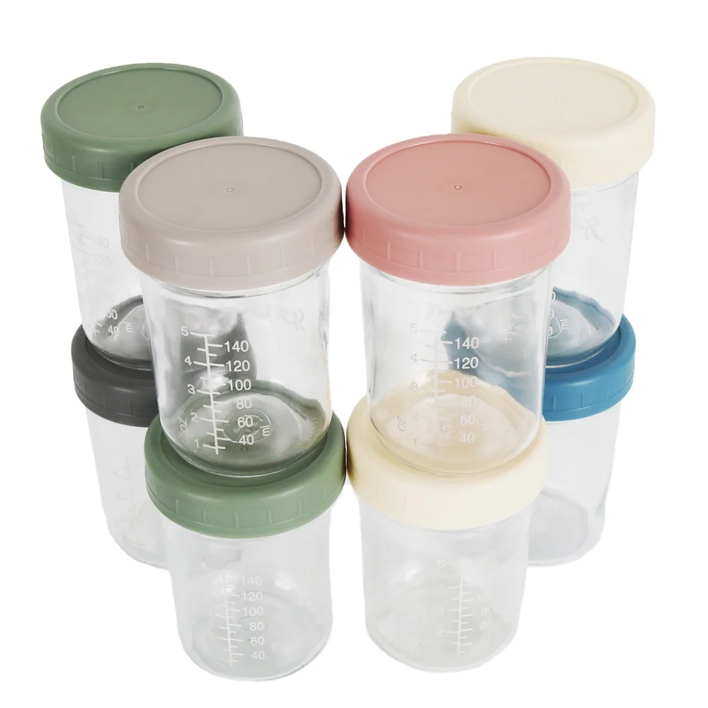 Reusable Glass Baby Food Storage Jars 8 oz Baby Food Jars with Lids, Freezer Storage, Reusable glass baby food storage jars (1600429863562)