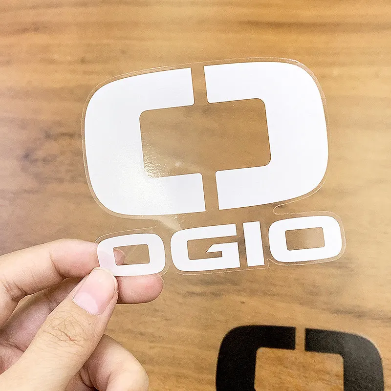 Die-cut waterproof black and white sticker external custom logo Die-cut sticker label