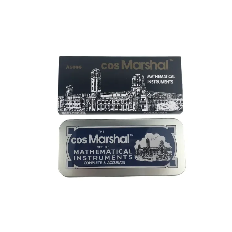 Hot Mathematical Instruments Compass Math Set Geometry Box Metal Rulers Multi Function Metal Bus Shape 3 Compartment 50ctns