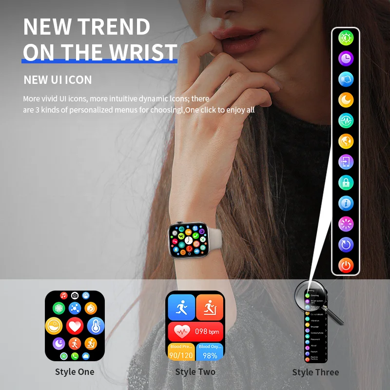 New 320*380 resolution hd 1.82inch center effect no black edge 3.5D curved large screen 230 mAh capacity hw37plus Smart Watch