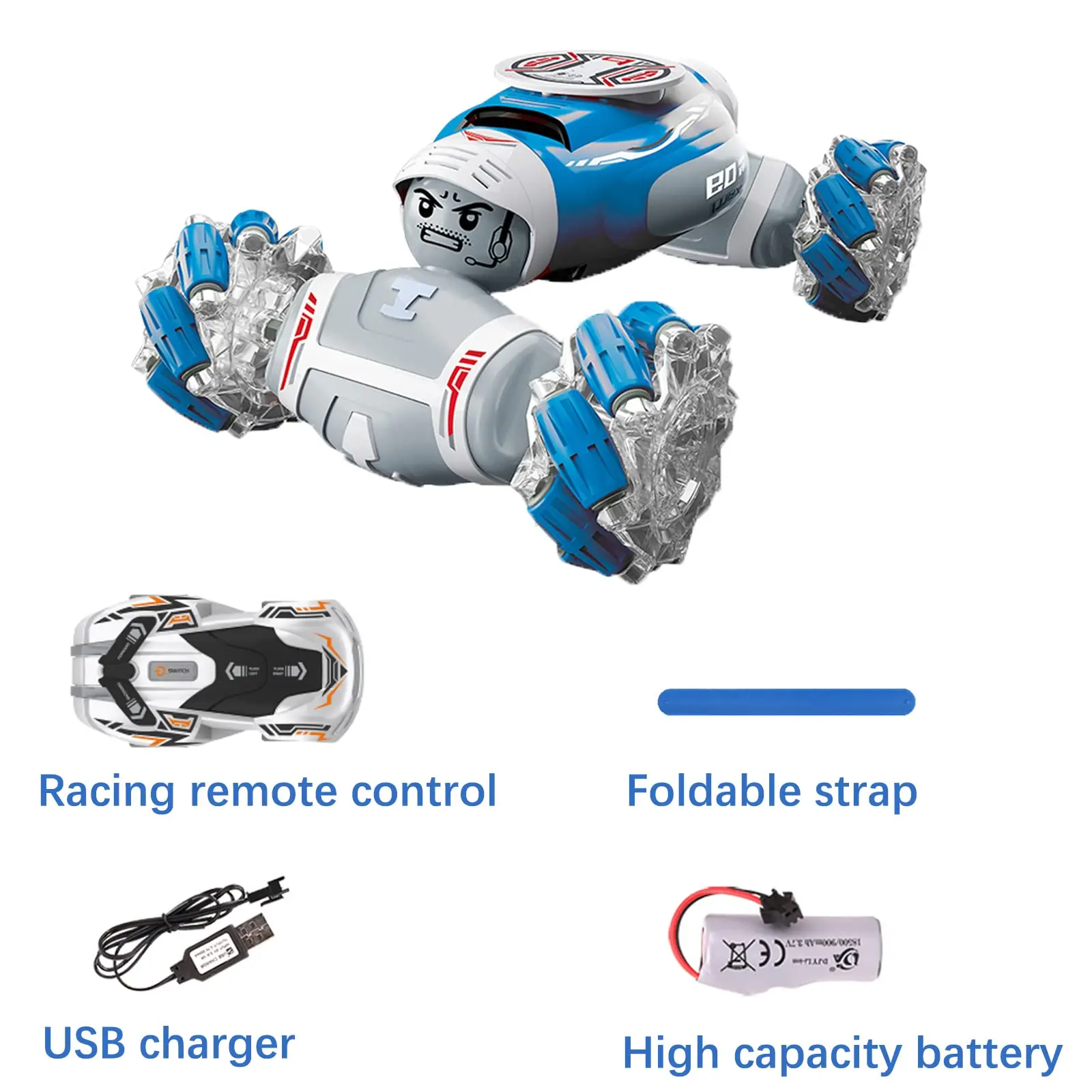 Double Side 1/16 Remote Control Gesture Controlled Rc Stunt Car Drift Lighting Gesture Sensing Hand Control Rc Car