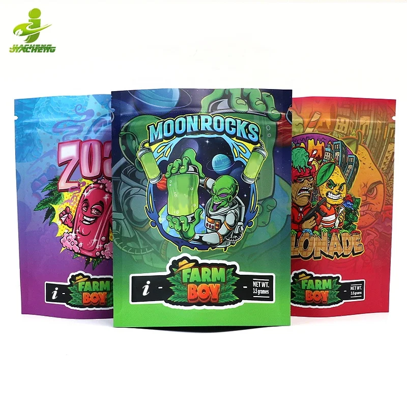 Custom Printed logo plastic aluminum foil food packaging bags doypack smell proof zip lock 3.5 stand up pouch mylar bags