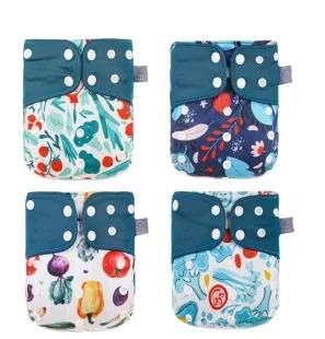 CE Supplier 4 Pcs Set   Waterproof Pul Reusable AWJ Cloth Diaper Nappies  Pampers Baby Cloth  Diapers