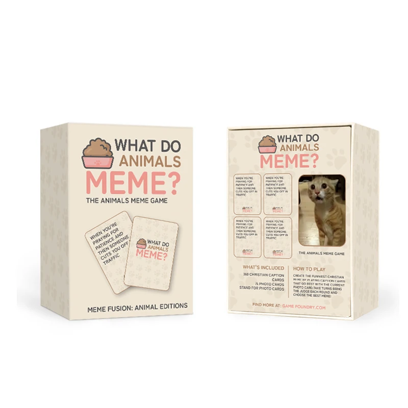 Custom printed text picture family party game interesting what do animal/you meme game
