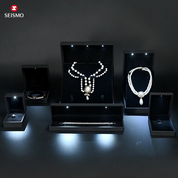Unique High-end Custom Luxury Engagement Proposal Diamond Ring jewelry Box Jewellery Gift Packaging Logo with Led Light