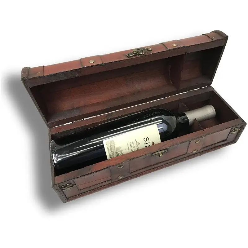 wood set antique wooden suitcase retro vintage custom  box storage wooden wine gift box