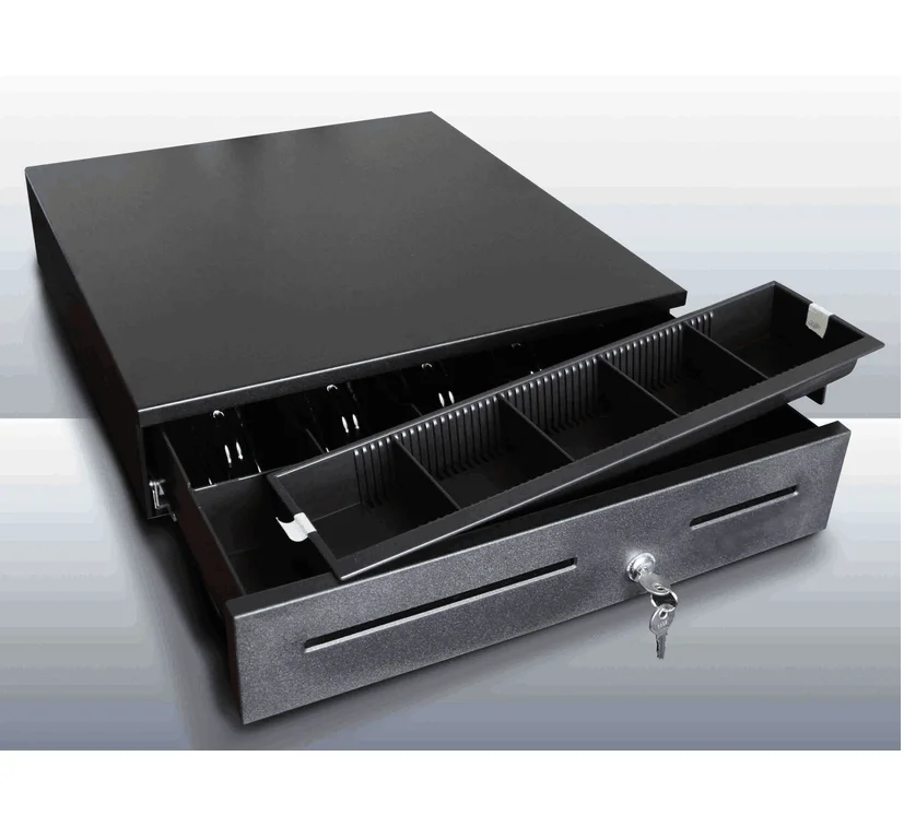 Metal Cash Register Money Drawer for POS with 4 Biil 3 Coin Cash Tray for Retail and Supermarket