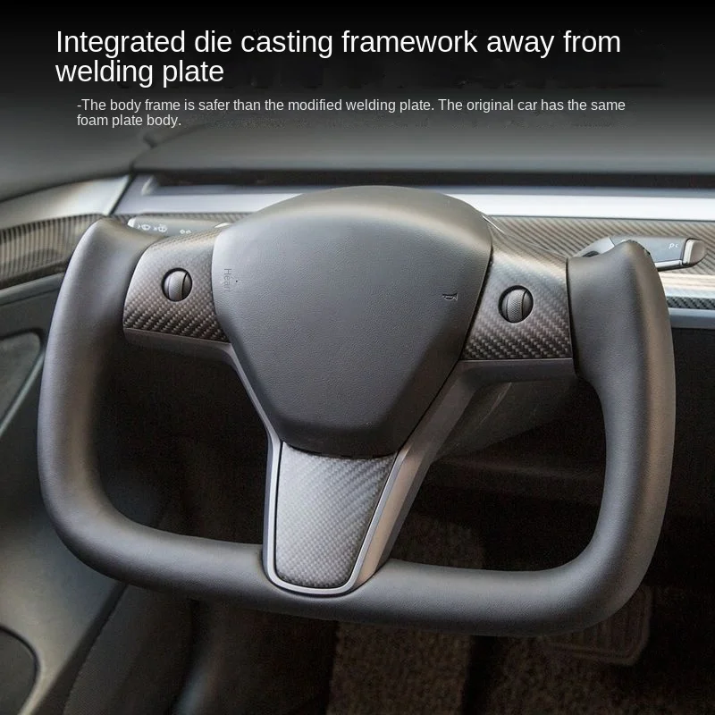 Рулевое колесо под заказ для Tesla Model Y 3 рулевое Алькантара из углеродного волокна