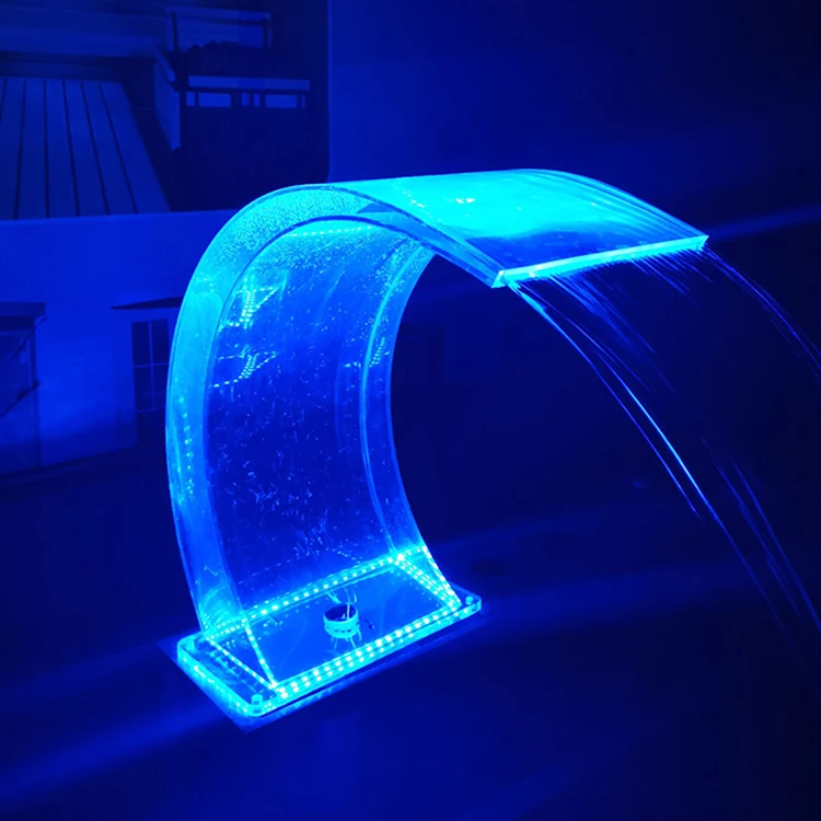 Colorful led acrylic led faucet cascade waterfall for decoration