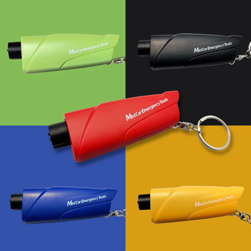 Escape Tools Car Mini Hammer Portable Emergency Window Breaker Keychain with Seatbelt Cutter Glass Breaker for Land Underwater