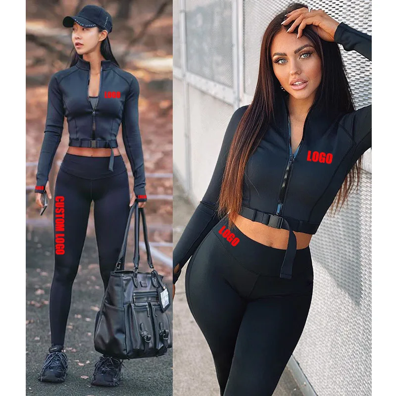 Free Shipping Hot sale new fashion suit long sleeve exercise tight running zipper suit