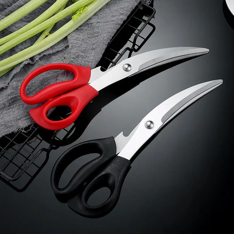 Multi-functional stainless steel Korean barbecue scissors, kitchen scissors