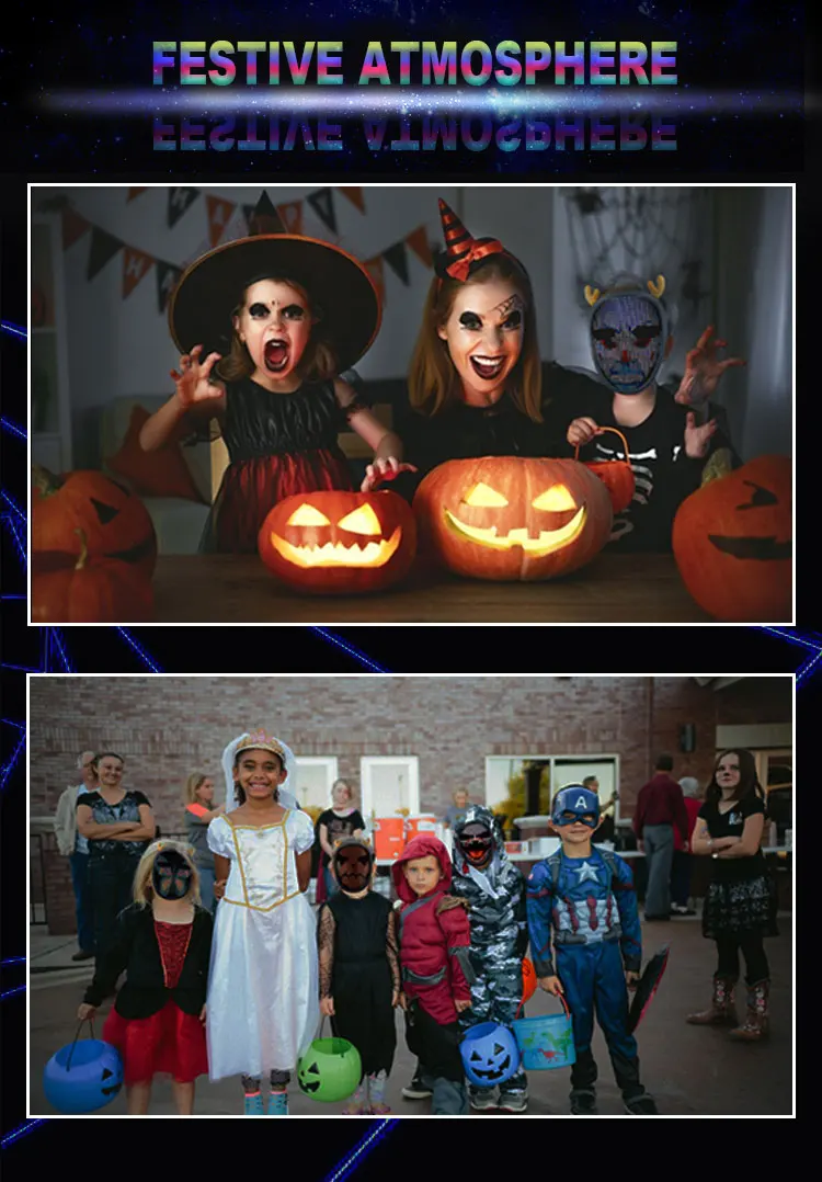 Festival Cosplay Halloween Glow Light Up Funny Mask LED Purge Masks Election Mascara Costume DJ Party Light Up Mask Neon Plastic