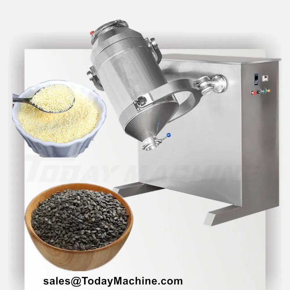 Stainless Steel 3D Swing Rotating Blender Three Dimensional Stirrer Blender Powder Mixer for Flour Herbs Additive