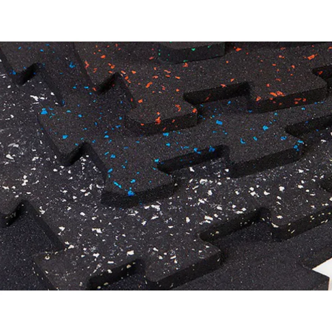 10 mm Thick Rubber Exercise Mat Gym Flooring Rubber Exercise Fitness Workout Equipment Floor Interlocking Puzzle Titles Matt