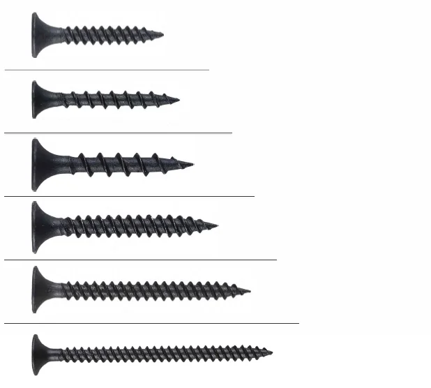 MALAXY Black Tornillos Parafusos 6x25 3.5*25mm Dry Wall Screw Drywall Screws 1 1/4 Fine Coarse Thread Black Phosphated