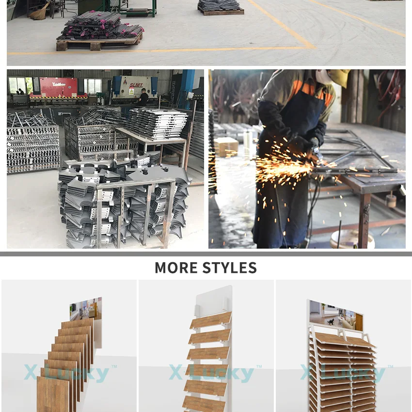 rotating large page turning stone display stand,wood floor sample display rack parquet display